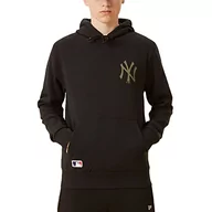 Bluzy męskie - New Era Męska bluza MLB LFT Chst Team logo HDY Neyyan Blknov, czarny/biały, XXL - miniaturka - grafika 1