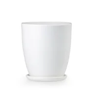 Donice - Doniczka klasik wysoki 4 biały struktura śr. 24,5 x 26,5 cm - miniaturka - grafika 1