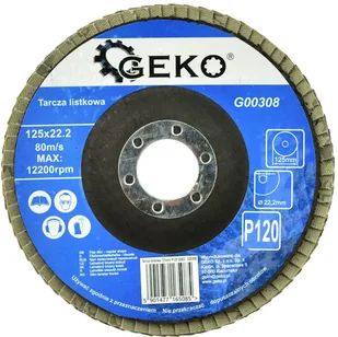 Geko Tarcza listkowa 125mm P120 10/200 - Tarcze do pił - miniaturka - grafika 1