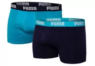 Majtki męskie - Puma  Bokserki Męskie Fashion Boxer Navy/Blue 2 Pak 906823 10 S - miniaturka - grafika 1