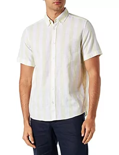 s.Oliver Męska koszula z krótkim rękawem, Zielony | biały 70g5, XXL - Koszule męskie - miniaturka - grafika 1