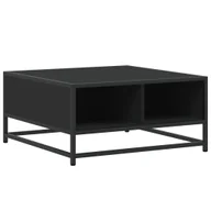 Ławy i stoliki kawowe - vidaXL Stolik kawowy czarny 60,5x60,5x30 cm Materiał drewnopochodny i metal - miniaturka - grafika 1