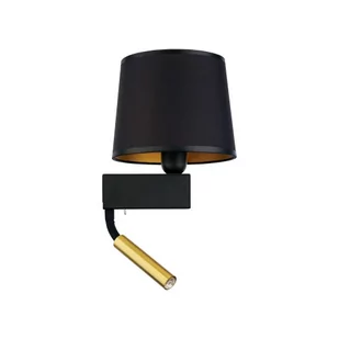 Nowodvorski LAMPA ścienna CHILLIN abażurowa OPRAWA kinkiet z peszlem czarny złoty - Lampy ścienne - miniaturka - grafika 1