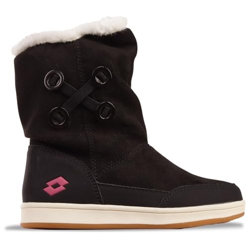 Lotto GRAMADA FUR K Unisex Kids półdługie kozaki, czarne/różowe, 35 EU, czarny ró?, 35 EU