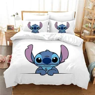 Pościel dla dzieci - Zestaw Pościeli 3-Częściowy Miękki Lilo & Stitch Zamek Błyskawiczny - miniaturka - grafika 1