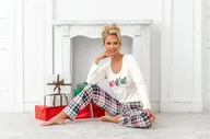 Piżamy damskie - Donna Piżama Ho Ho Long Ecru Ecru 44 - miniaturka - grafika 1