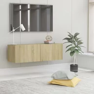 Szafki RTV - vidaXL Szafka pod TV, dąb sonoma, 100x30x30 cm, płyta wiórowa - miniaturka - grafika 1