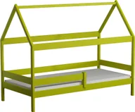 Łóżka dla dzieci i młodzieży - Elior Zielone łóżko domek z drewna z materacem - Petit 3X 200x90 cm - miniaturka - grafika 1