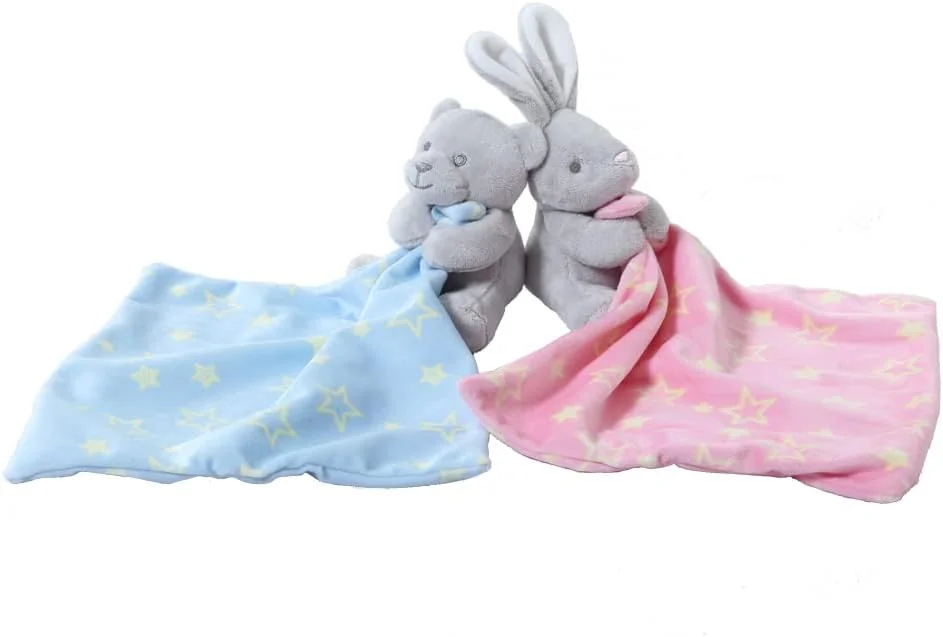 Miękki pluszowy kocyk dziecięcy miś zając - prezent baby shower
