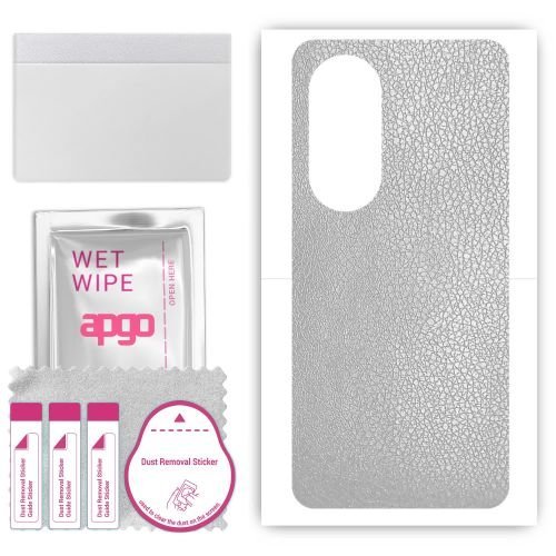 folia naklejka skórka strukturalna na TYŁ do Vivo S19 Pro - Skóra Srebrna - apgo SKINS