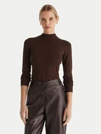 Swetry damskie - ACCESS FASHION Golf 54-8074 Brązowy Slim Fit - miniaturka - grafika 1