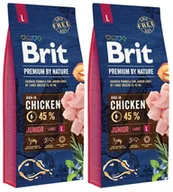 Sucha karma dla psów - Brit Premium By Nature Junior L 15 kg - miniaturka - grafika 1