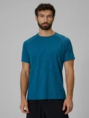 Koszulki sportowe męskie - 4F Koszulka do biegania szybkoschnąca męska - turkusowa XL - miniaturka - grafika 1