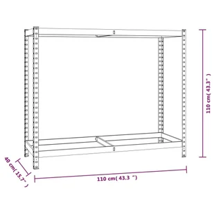 2-poziomowe regały na opony, 4 szt., 110x40x110 cm, stal - Szafy i regały magazynowe - miniaturka - grafika 10