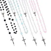 Pamiątka Pierwszej Komunii Świętej - Różaniec - Pierwsza Komunia Święta - 6 mm - szkło mrożone - miniaturka - grafika 1