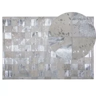 Dywany - BLmeble Dywan skórzany beżowy/srebrny 140 x 200 cm YAZIR - miniaturka - grafika 1