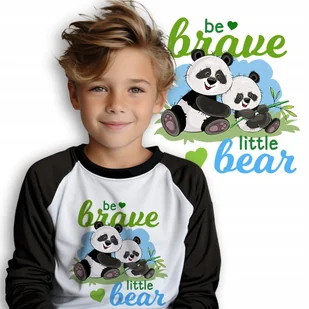 Komplet Piżama Dziecięca Czarna Do Snu Panda BE BRAVE LITTLE BEAR Wzory 134 - Moda i Uroda OUTLET - miniaturka - grafika 1
