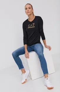 EA7 Emporio Armani Longsleeve 8NTT51.TJDQZ damski kolor czarny - Bluzki damskie - miniaturka - grafika 1