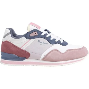 Pepe Jeans Damskie trampki LONDON PRINT W, szare (DUSTY BLADY RÓŻ), 38 EU, Szary zakurzony blady róż, 5 UK - Trampki damskie - miniaturka - grafika 1