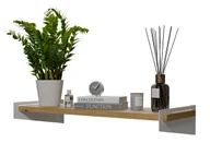 Półki do salonu - Industrialna Półka Biały Ścienna + Dąb Artisan R7-F65 - miniaturka - grafika 1