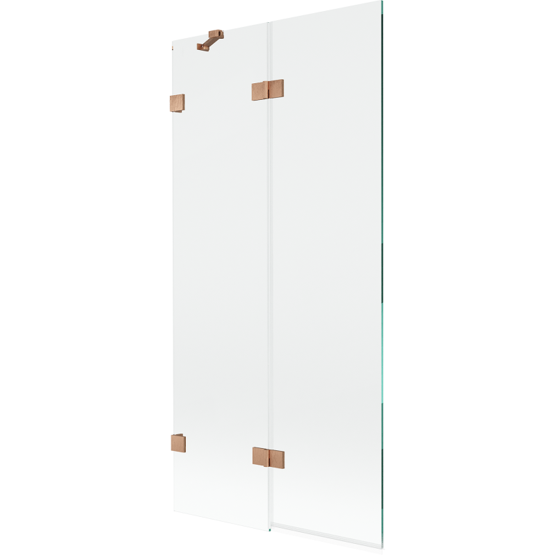 Mexen Lunar parawan nawannowy 2-skrzydłowy lewy 90 x 150 cm, transparent, miedź szczotkowana - 897-090-100-65-00-L