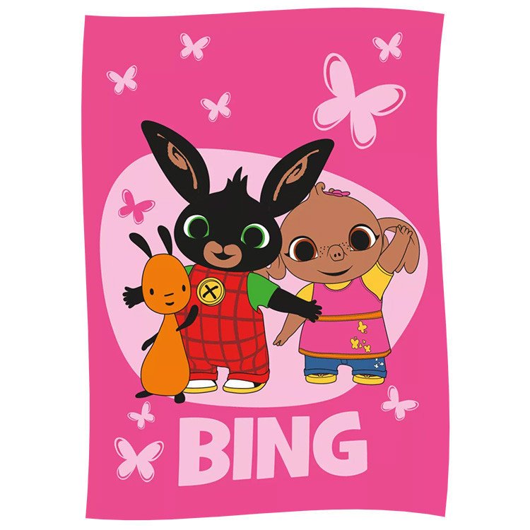 Koc polarowy króliczek Bing: Bing, Flop i Sula (130033) 100cm x 150cm