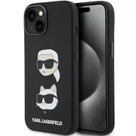 Etui i futerały do telefonów - Etui Karl Lagerfeld KLHCP15MSDHKCNK iPhone 15 Plus czarny/black Silicone Etui Karl&Choupette Head - miniaturka - grafika 1