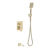Baterie wannowe i prysznicowe - Zestaw wannowy podtynkowy Valvex Lima złoty mat 2419928 - miniaturka - grafika 1