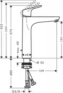Baterie umywalkowe - Hansgrohe 31658000 Jednouchwytowa bateria umywalkowa 190 - miniaturka - grafika 1