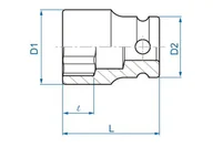 Klucze i nasadki - NASADKA UDAROWA 3/8" 11mm x 32mm, 6-kąt King Tony - miniaturka - grafika 1