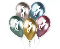 Urodziny dziecka - Balony Shiny Premium Hel Jednorożec, 13"/ 5 Szt. - miniaturka - grafika 1