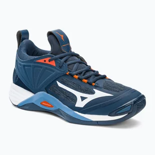 Buty do siatkówki męskie Mizuno Wave Momentum 2 dark denim/white/scarlet ibis - Buty sportowe męskie - miniaturka - grafika 1