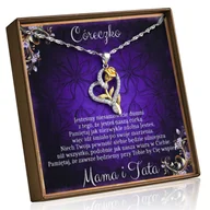 Biżuteria dla dzieci - Naszyjnik Srebrny Pozłacany Dedykacja dla Córki Opleciona Róża - miniaturka - grafika 1