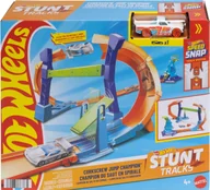 Tory, garaże, parkingi - Hot Wheels Stunt Tracks Corkscrew JLM91/JLM90 - miniaturka - grafika 1