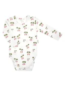 Body dla niemowląt - Dziewczęce Body bawełniane długi rękaw Wisienki kremowy, Nicol,r.74 - miniaturka - grafika 1