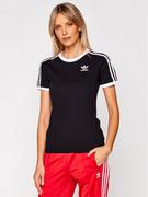 Koszulki sportowe damskie - Adidas T-Shirt 3 Stripes Tee GN2900 Czarny Regular Fit - miniaturka - grafika 1