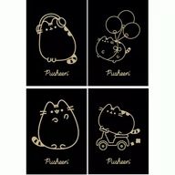 Zeszyty szkolne - 4 X ZESZYT A5, 60 KARTEK, KRATKA Z MARGINESEM, PUSHEEN BLACK, KOTEK KOT - miniaturka - grafika 1