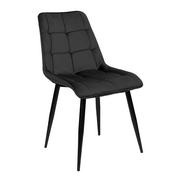 Krzesła - Krzesło welurowe do jadalni, salonu, 49x45x88 cm, czarny - miniaturka - grafika 1