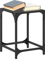 Ławy i stoliki kawowe - vidaXL Stoliki kawowe z czarnym, szklanym blatem, 2 szt., 30x30x40 cm - miniaturka - grafika 1