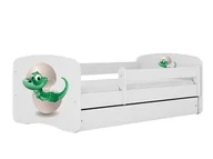 Łóżka dla dzieci i młodzieży - Łóżko dla dziecka, barierka, Babydreams, mały dino, białe - miniaturka - grafika 1