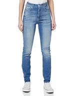 Spodnie damskie - Calvin Klein Damskie spodnie skinny z wysokim stanem, denim, M, 25 W / 32 l, Dżinsowa średnia, 26W / 32L - miniaturka - grafika 1