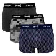 Majtki męskie - Bokserki Monotox Basics Boxer Brief 3-pak M MX21066 M - miniaturka - grafika 1