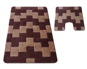 Dywaniki łazienkowe - Brązowy dywanik pod prysznic i toaletę K2-G32 - miniaturka - grafika 1