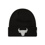 Czapki i chusty sportowe męskie - Czapka zimowa New Era NBA Chicago Bulls Metallic Black Cuff Knit Beanie Czarna - 60691272 - miniaturka - grafika 1