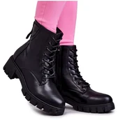 Botki damskie - Vinceza Skórzane Botki Na Suwak Czarne Tonje - miniaturka - grafika 1