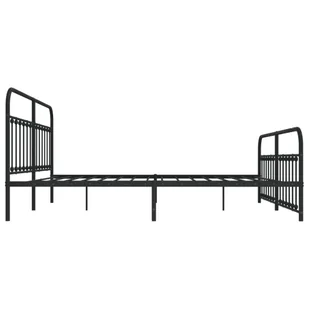 Metalowa rama łóżka z wezgłowiem i zanóżkiem, czarna, 193x203cm Lumarko! - Łóżka - miniaturka - grafika 8