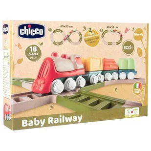Chicco Eco+ Wesoła Kolejka Pociąg Tory 18 El. 18m+ - Zabawki konstrukcyjne - miniaturka - grafika 1