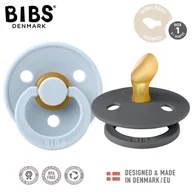 Smoczki uspokajające - BIBS COLOUR ANATOMICAL 2-PACK IRON & BABY BLUE S Smoczek ortodontyczny kauczuk Hevea - miniaturka - grafika 1