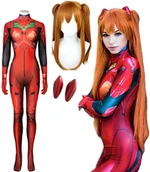 Stroje karnawałowe - STRÓJ KOSTIUM PRZEBRANIE ASUKA LANGLEY ANIME COSPLAY SKIN FESTIWAL 164/170 - miniaturka - grafika 1