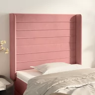 Inne meble do sypialni - Lumarko Zagłówek uszak, różowy, 83x16x118/128 cm, aksamit! - miniaturka - grafika 1